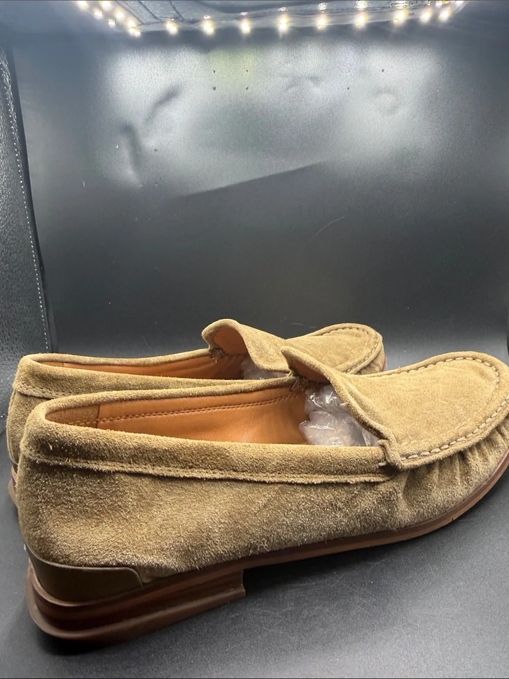 Sarto Men's Tan Suede Slip-On Loafers
